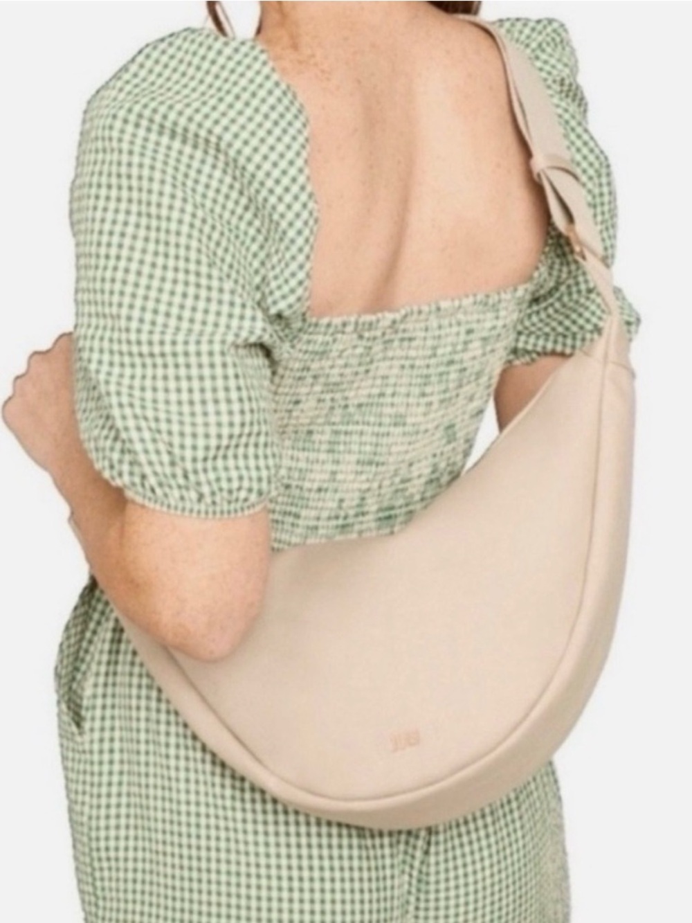July Everyday Crescent Shoulder Bag in Beige